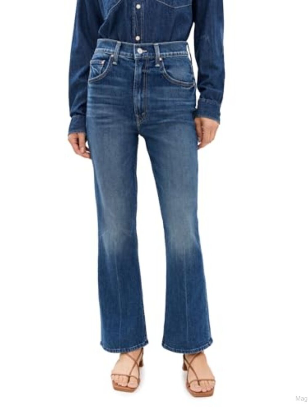 Mid Rise Ankle Jeans Stretch Denim Fitted Casual